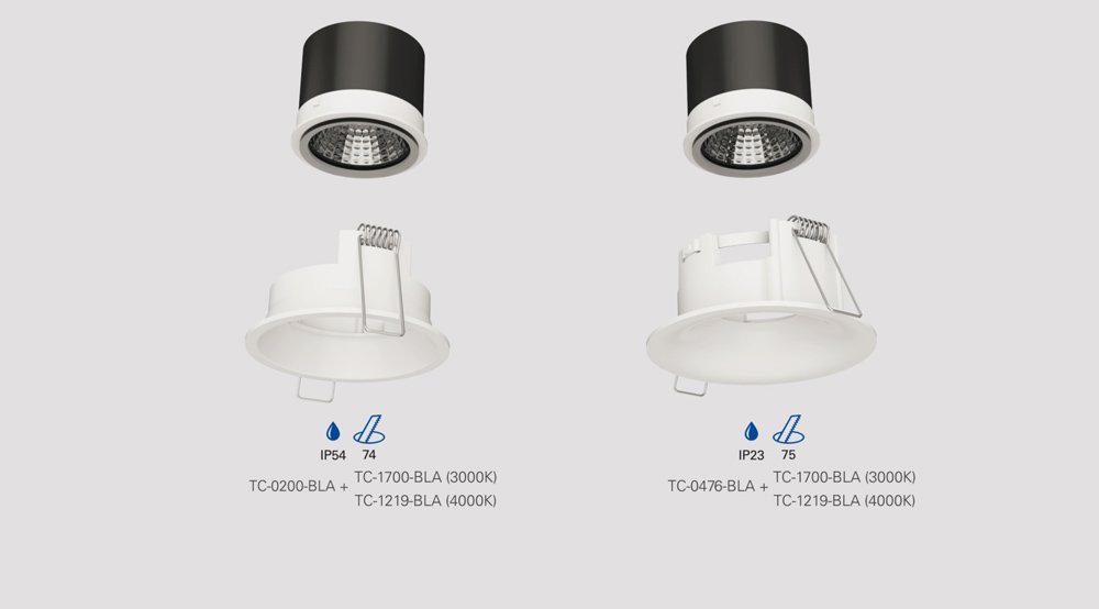 Render 3D de maquinaria industrial: esquema de montaje de focos de iluminacion para catálogo, documentación técnica y comunicación visual