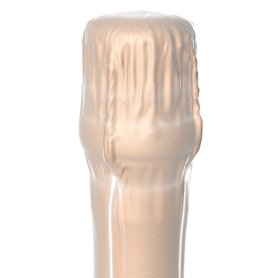 Render 3D del proyecto de botellas de cava: detalle del modelado 3d wireframe de botella de cava capsula modelo 2 para validación de diseño, catálogo y comunicación de marca